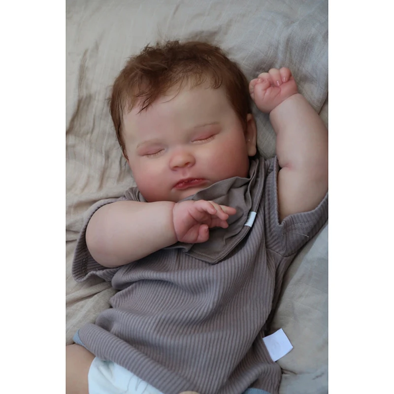 

Кукла реборн, 60 см, спящий малыш, Иосиф, Ручная Покраска, кукла с Genesis Paint, высокое качество, 3D кожа, игрушки для детей