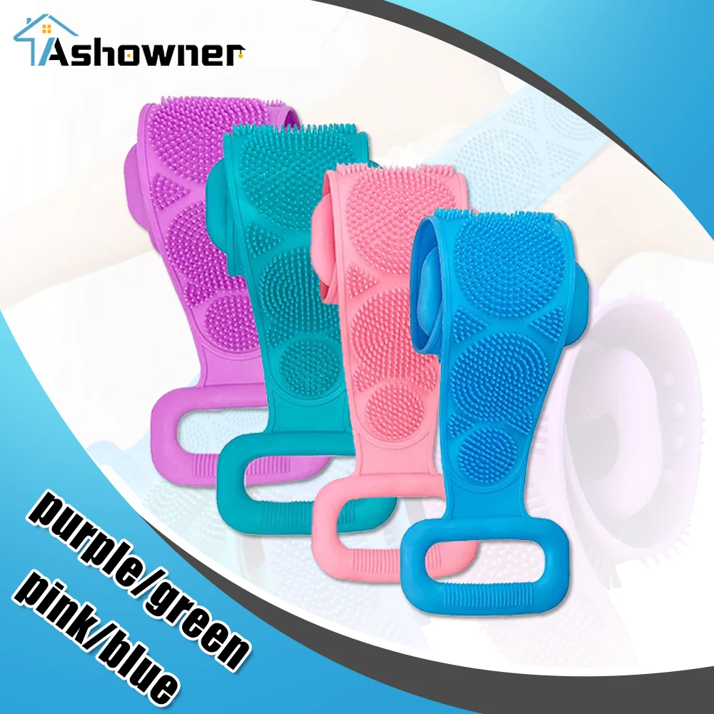

Body Sponge Silicone Brushes Bath Towels Body Scrubber Rubbing Back Peeling Massage Shower Extended Scrubber Skin Clean Brushes