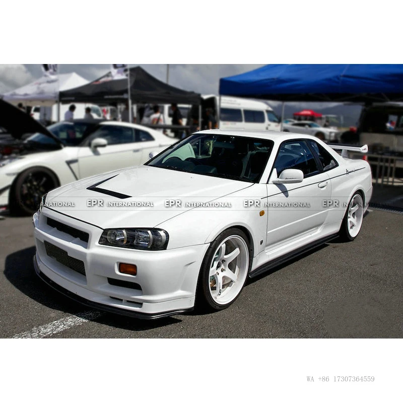Фото Подходит для Nissan Skyline R34 GTR: карбоновые детали для тюнинга, перфорированный капот в стиле K. №3