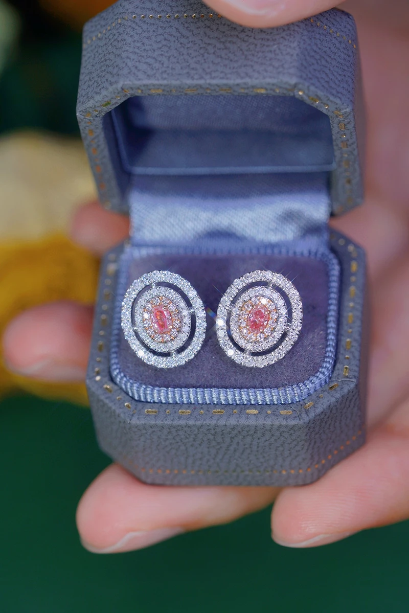 Серьги LUOWEND из белого золота 18 карат роскошные классические овальные