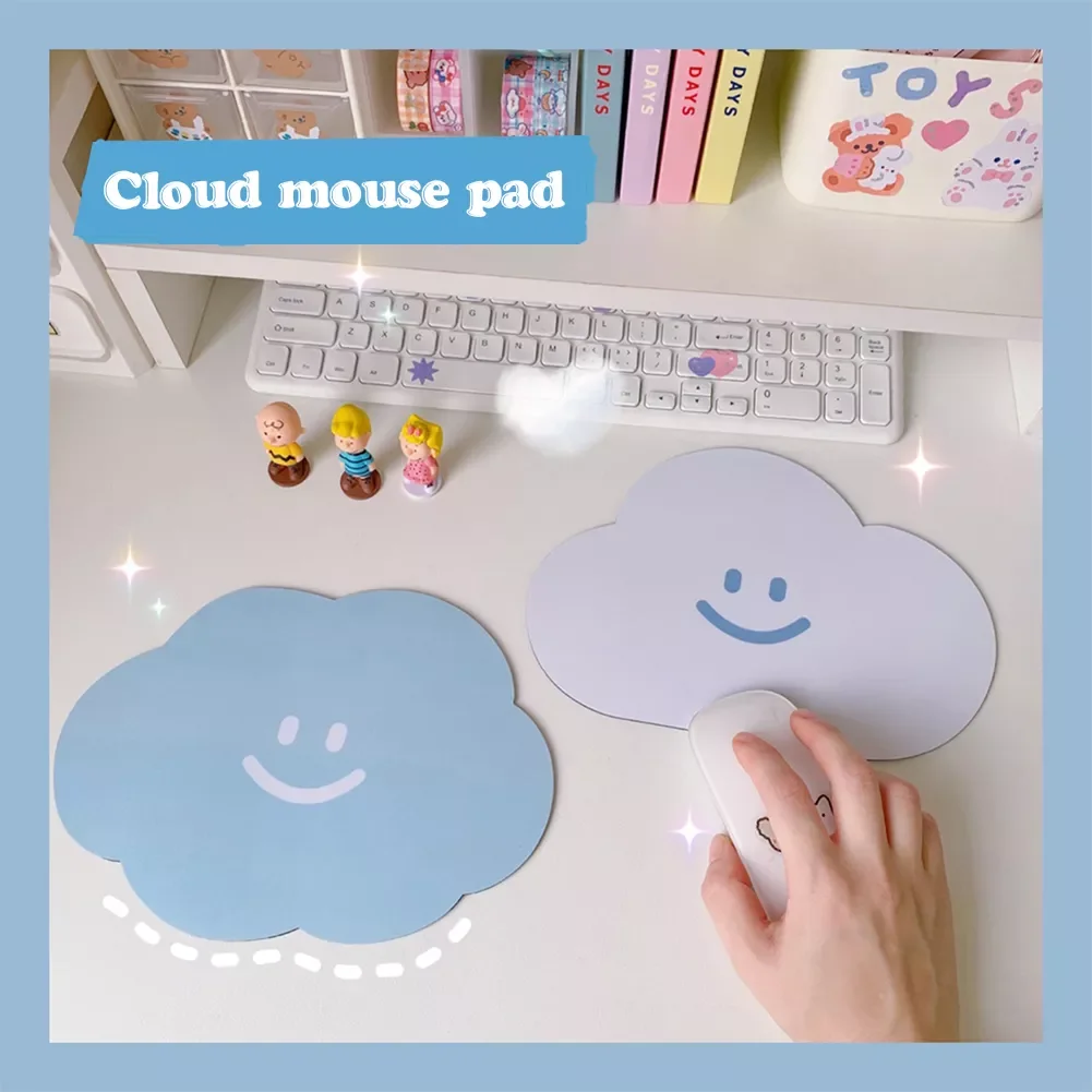 

INS Creative Cute Cloud Smile Mouse Pad Soft Cushion Pink Korean Style Girl Small Table Mat Kawaii Student Computer Keyboard Mat