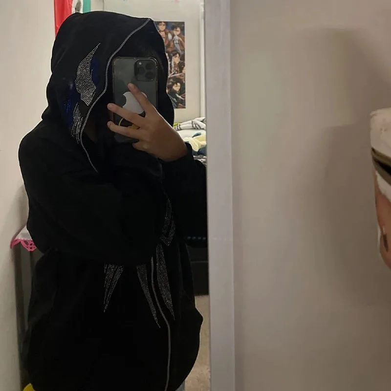 Женская винтажная толстовка с капюшоном на молнии