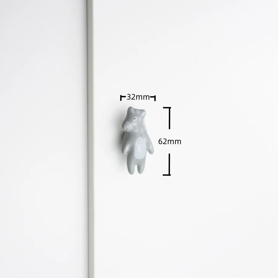 

Ручки шкафа с мультяшными животными для детской комнаты, керамические ручки для кухонного ящика, милые мебельные ручки, украшения для комода, гардероба