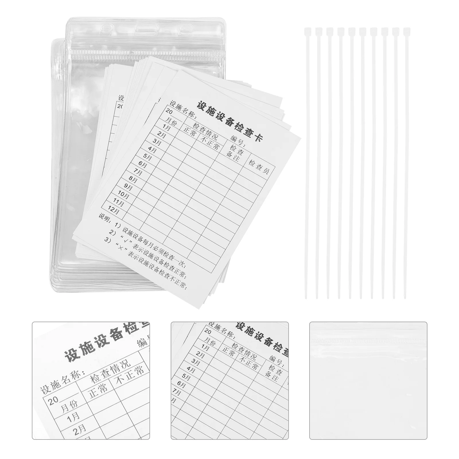 

20 Sets Equipment Inspection Cards Equipment Inspection Labels for Industrial