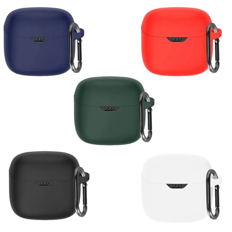 

For JBL Tune Flex Silicone Earphone Protective Case With Hook Cover Shockproof Shell Washable Housing Anti Dust Silicone Sleeve