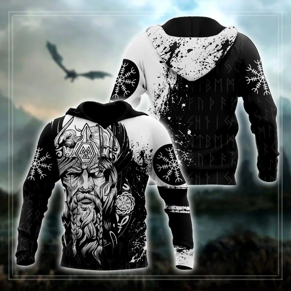 

Autumn New Viking 3D Hoodie Full Body Print Warm Harajuku Casual Hoodie Men's Sweatshirt Unisex Street Pullover Fashion Jacket 3