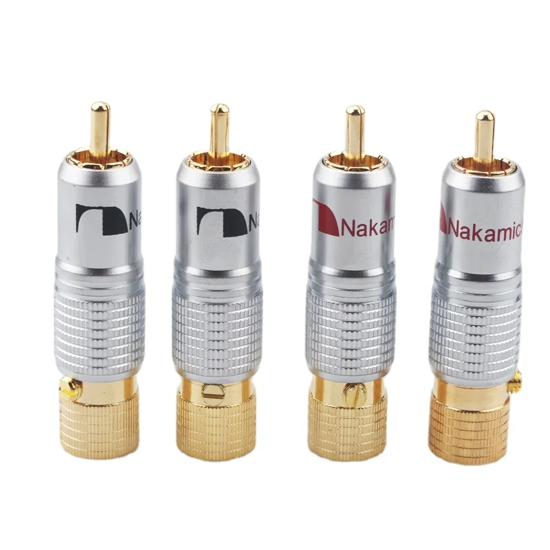 Nakamich 8 шт. 10 мм позолоченный RCA разъем для Hi-Fi аудио соединительного кабеля