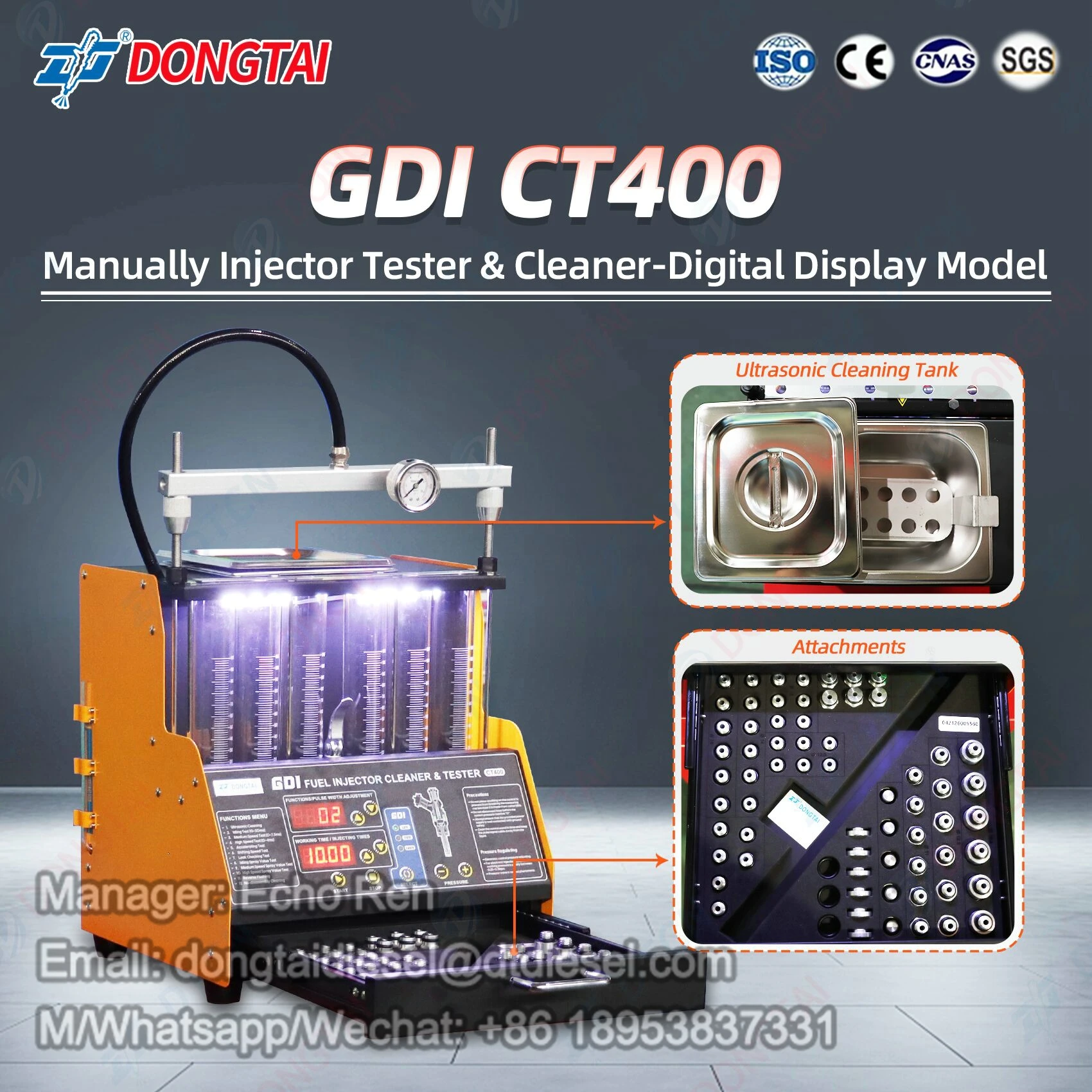 GDI-CT400 Ручной тестер и очиститель-цифровой дисплей Модель