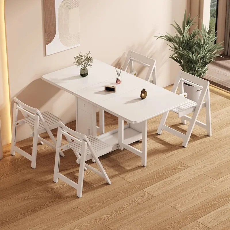 Mesa de Comedor plegable de diseño nórdico, muebles de Comedor rectangulares minimalistas,...