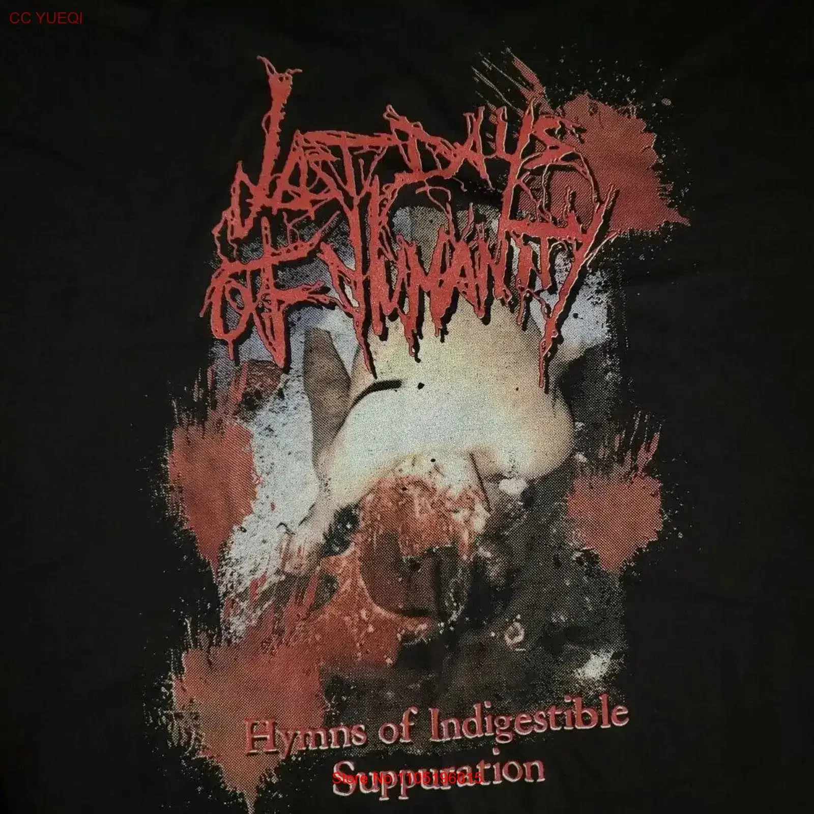 Фото Футболка «Последние дни человечества» Entombed Demilich Dismember Autopsy Xysma Torsofuck, винтажная стираная унисекс, удобная, дышащая №1