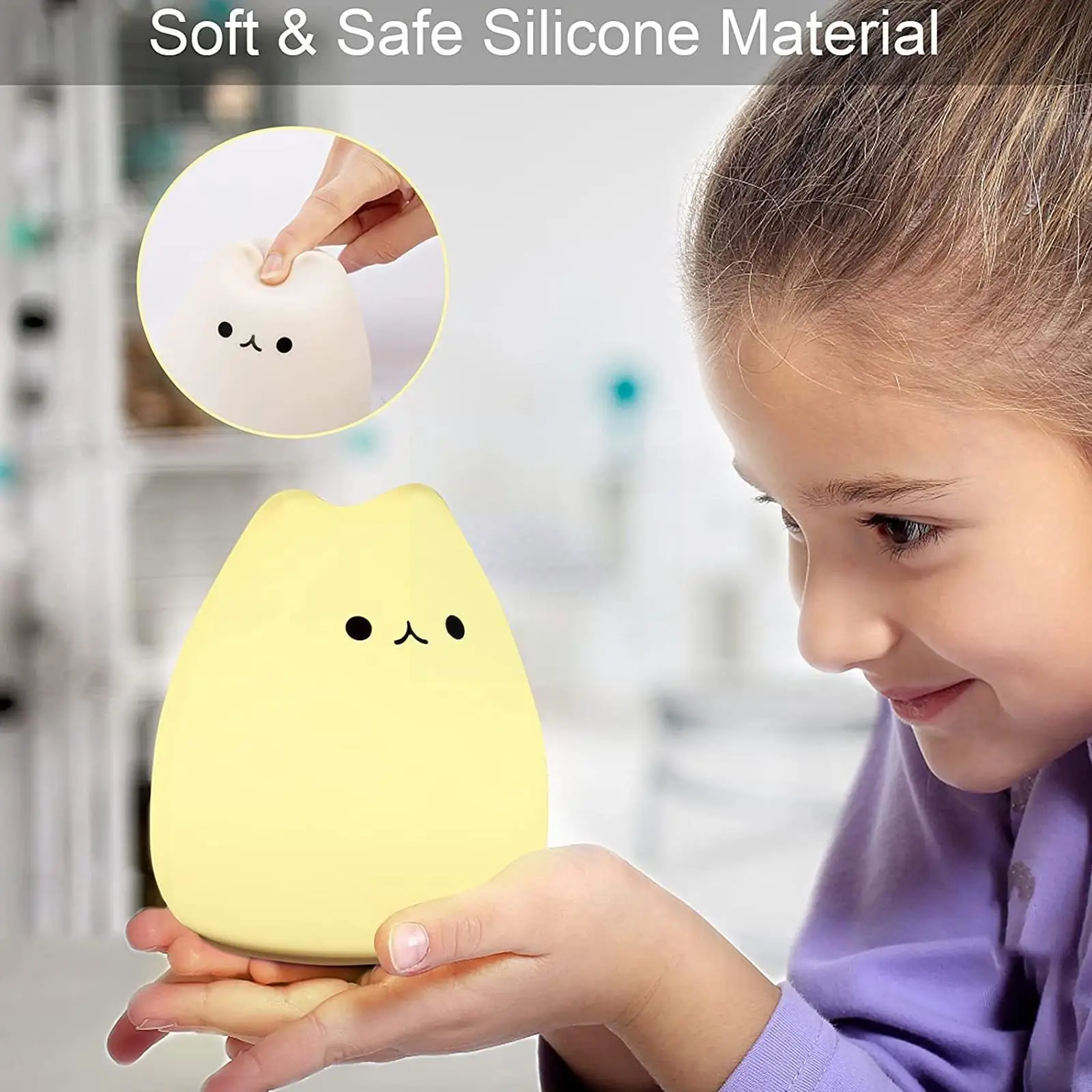 

Silicone Led Children Night Light For Kids Soft Silicone Battery Power Bedroom Home Decor Gift Colorful Animal Rabbit Night F8t2