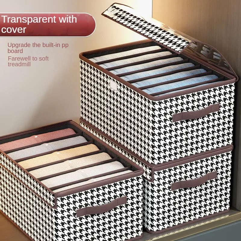 

Ultimate Bedroom Organizing Solution: Separated Jeans Storage Box for Efficient Clothes Storage