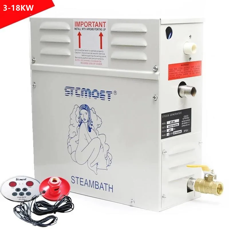 

Steam Generator 220V/380V For Sauna Room Shower Power 3-18KW Home Steamer Maker Machine HotRoom Bath SPA Digital Controller