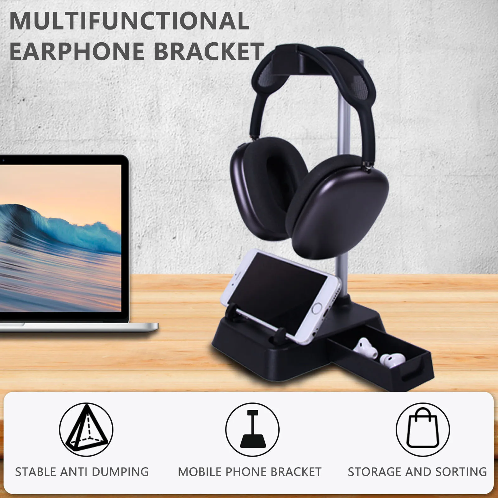 

Newly Universal Headset Stand for Gaming Headset & Headphone Display with Base Stable Headset Display Stand ABS Headphone Holder