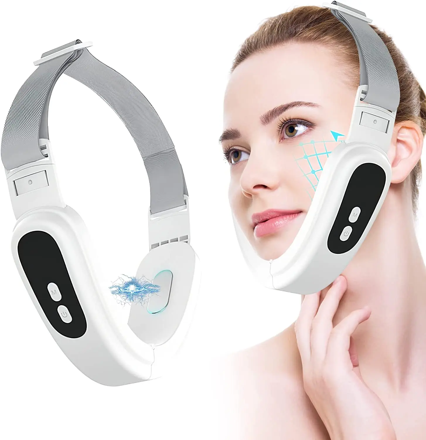 EMS Face Lifting Device LED Photon Therapy Vibration Facial Massager Face Slimming Double Chin Removal V Line Lift Belt SkinCare