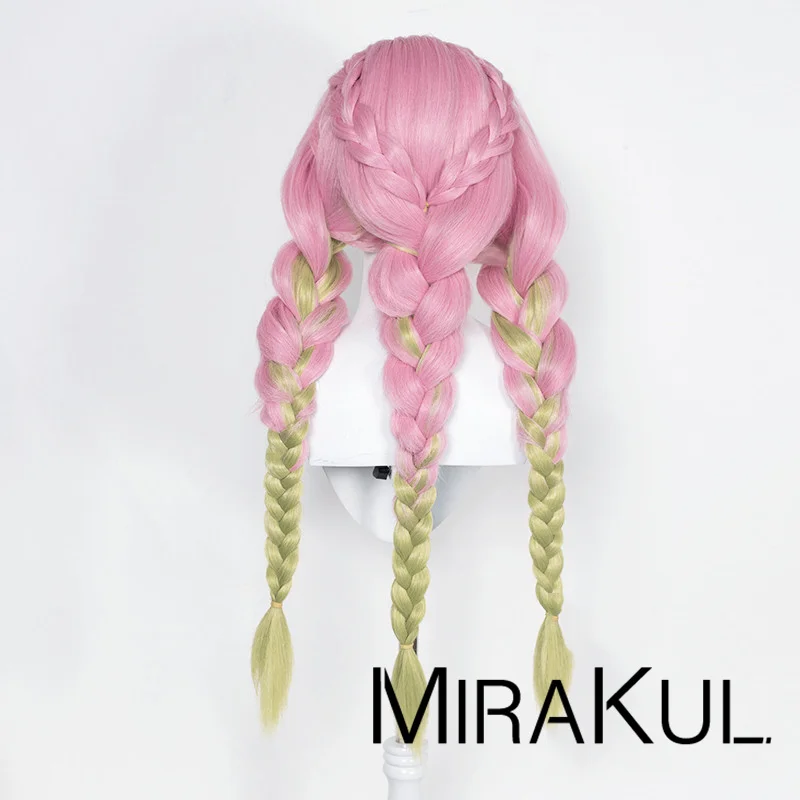 Demon Slayer Mitsuri Kanroji parrucca per Cosplay autentica 5