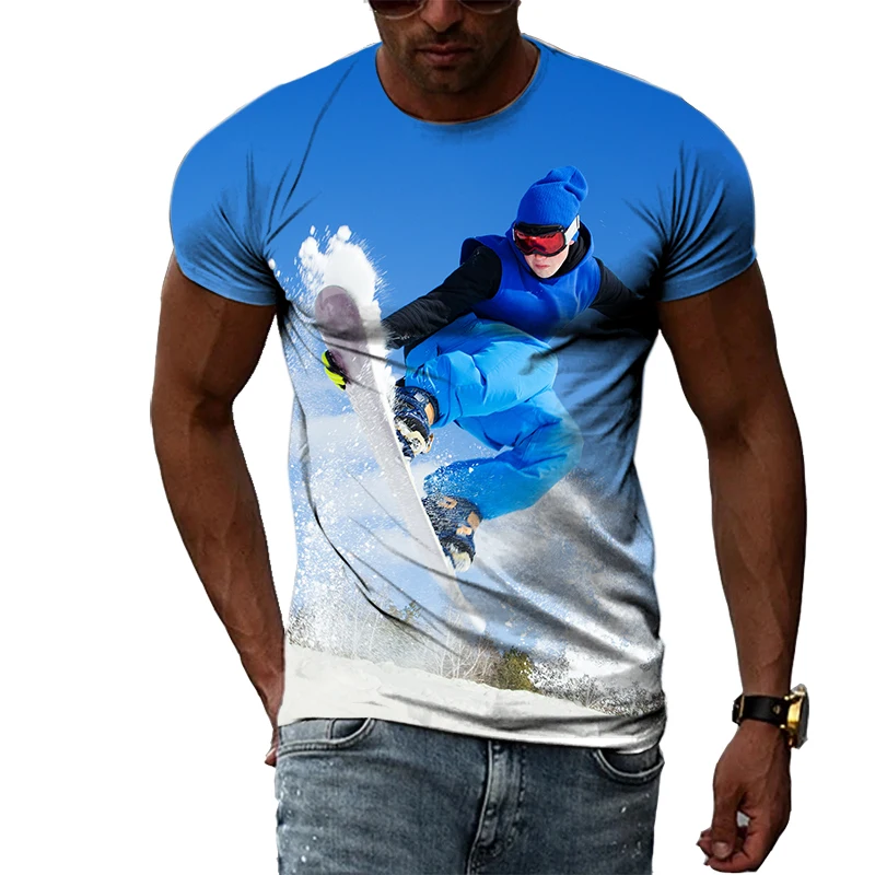 

Футболка мужская с круглым вырезом, модная спортивная тенниска для скейтборда, повседневная индивидуальная майка с коротким рукавом в стил...