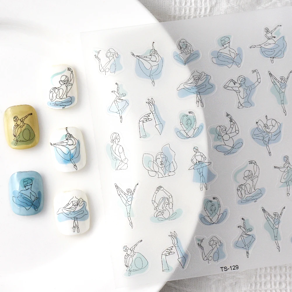 

Наклейки для ногтей для мерцающей девушки 5D, наклейки для ногтей, декоративные наклейки для ногтей