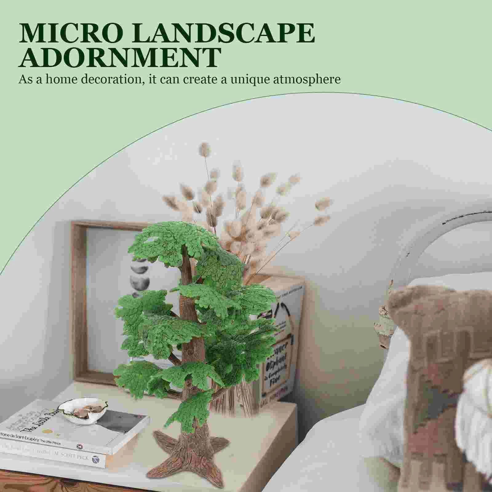 Деревья Модель Поезд Пейзаж Растение Декор Микро Садовый Орнамент Пластиковое