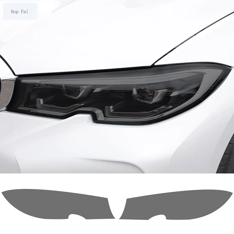 

2 Pcs Car Headlight Protective Film Front Light Transparent Smoked Black TPU Sticker For BMW 3 Series F30 F31 F34 G20 G21