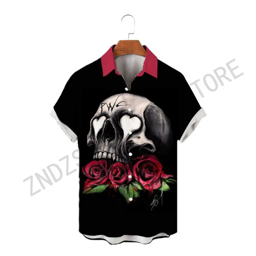 

Рубашка мужская с 3D принтом, гавайская блузка в стиле ретро, уличная одежда в стиле хип-хоп, модная повседневная Готическая блузка оверсайз, ...