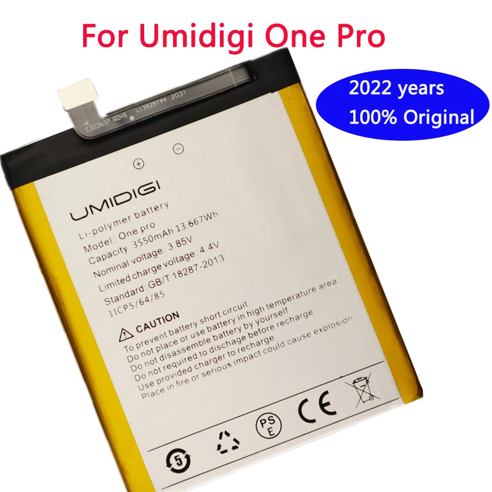 

2022 Years 100% Original UMI Battery For Umidigi One Pro Onepro 3550mAh High Quality Mobile Phone Replacement Battery