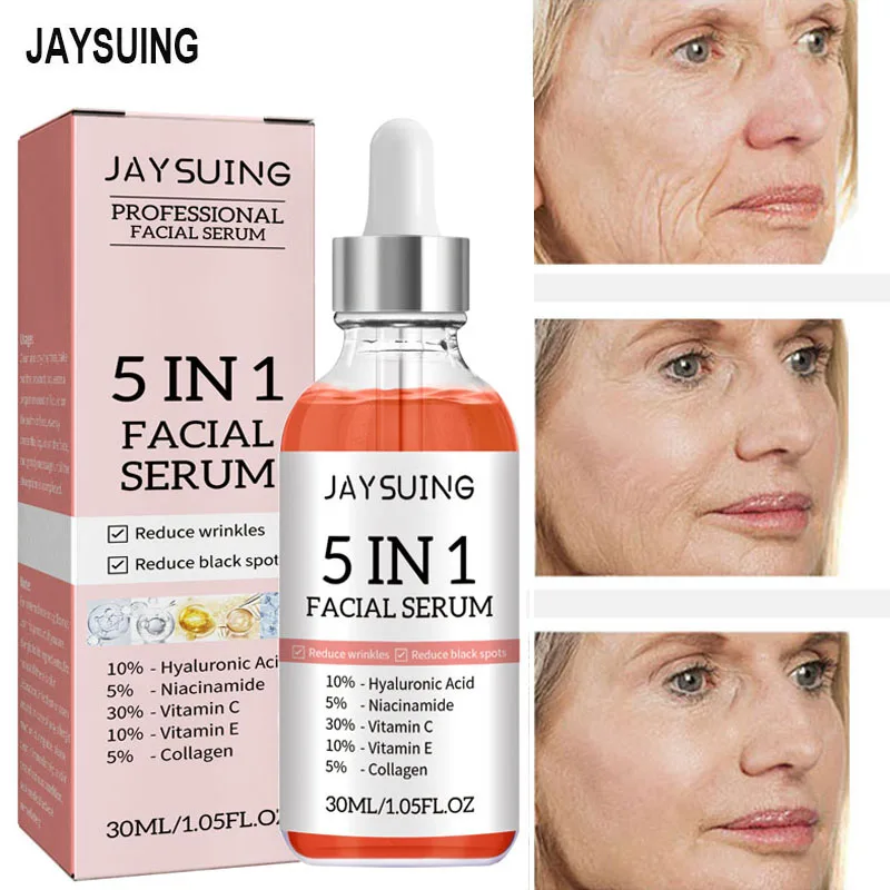Wrinkle Remover 5 In 1 Face Serum Lifting Firming Anti-Aging Fade Fine Lines Gel Whitening Moisturizing Nourish Beauty Health