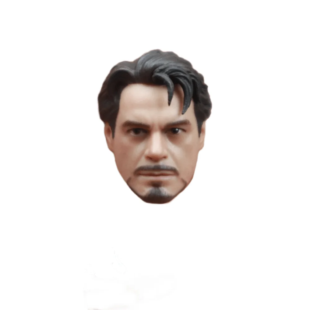 

1/12 Scale Head Carving Robert Downey Jr Male Soldier Model PVC Curly Hair 6Inch Action Figure Body Doll DIY