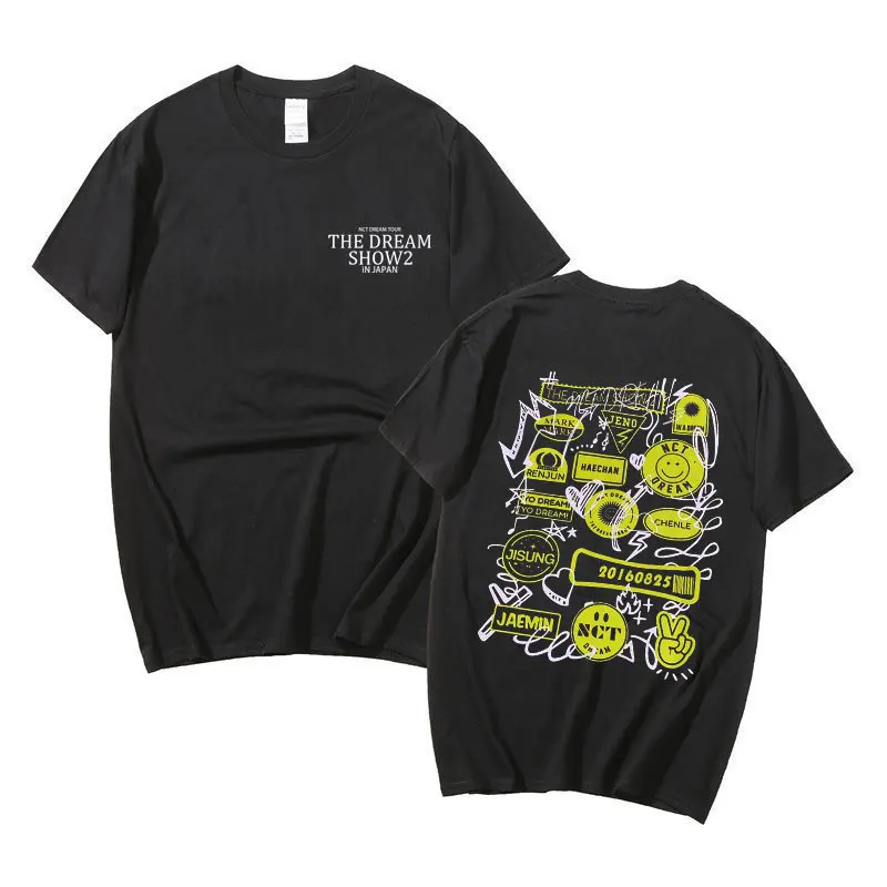 Camiseta NCT Dream Tour The DREAM SHOW 2 In JAPAN para hombre y mujer, camisa 100% de algodón, ropa de calle, camisetas de manga corta para parejas