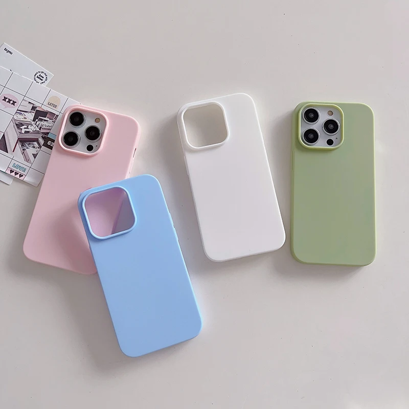 Роскошный матовый ультратонкий силиконовый чехол конфетных цветов для iPhone 17 Air, 17E, 16, 16E, 15, 14 Plus, 13, 12 Mini, Pro, Max (art.: 3920d8bd676cd) - 3920d8bd676cd