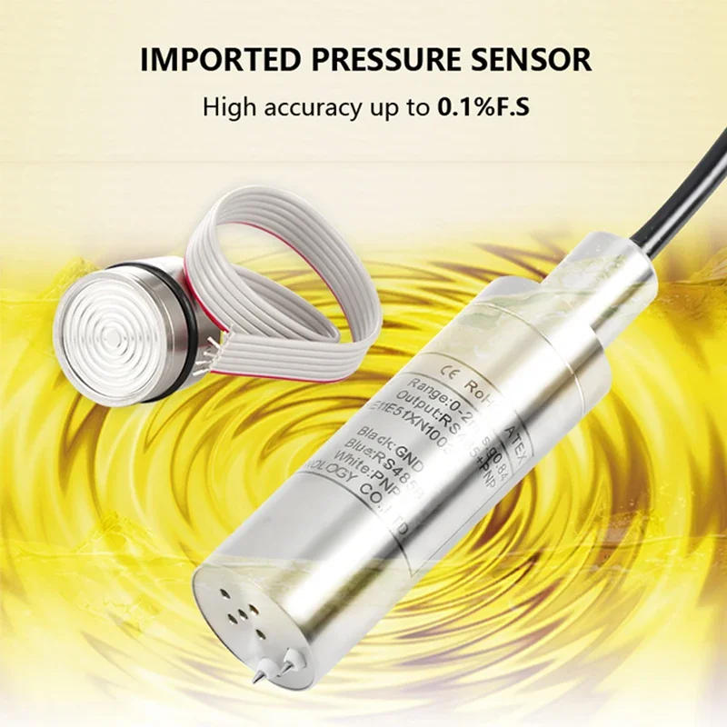 HPT604-FW 0-10 В rs485 rtu modbus Погружной детектор жидкой воды и датчик температуры уровня