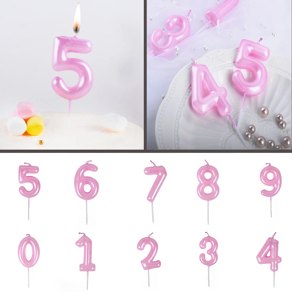 

Pink 0-9 Number Candles Cupcake Topper Birthday Number Candle Party Supplies Cake Decorations Cake Candles Topper 1 Pcs