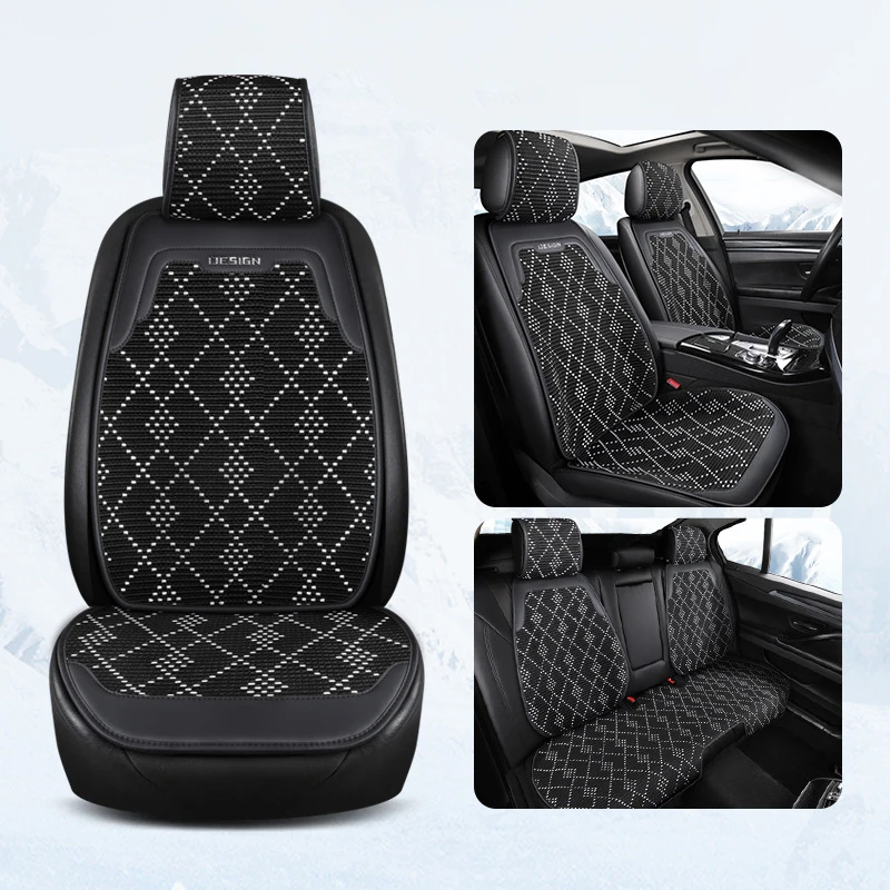 

New Car Seat Cover Cushion Front Rear Ice Silk Automobiles Seat Cover Protector Mat Pad Breathable Universal Seat Cover For Cars