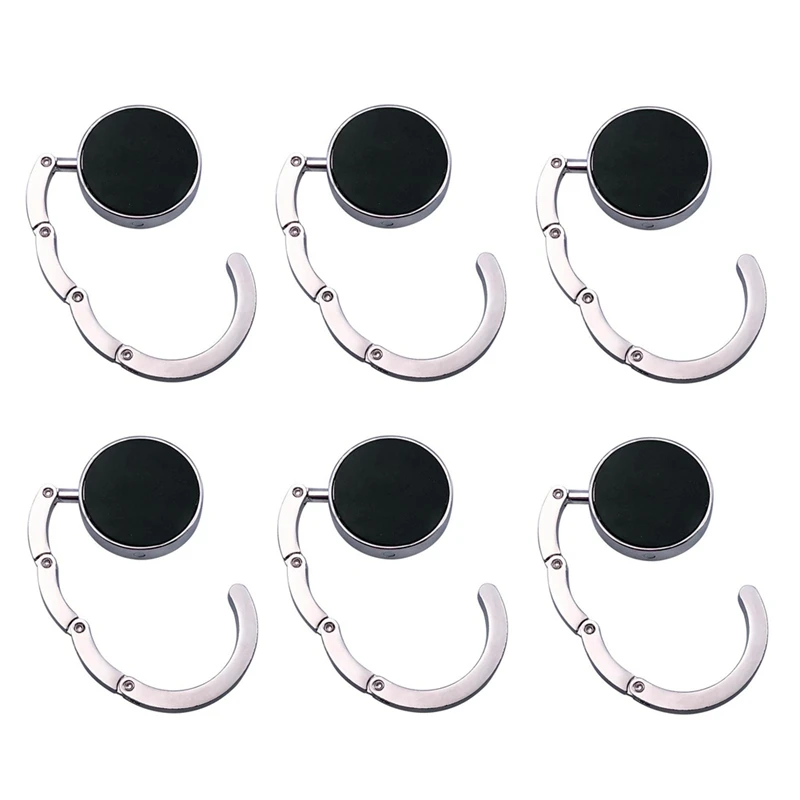 

6PCS Handbag Hanger Folding Key Ring Holder Portable Shelf Table Hook Device Zinc Alloy