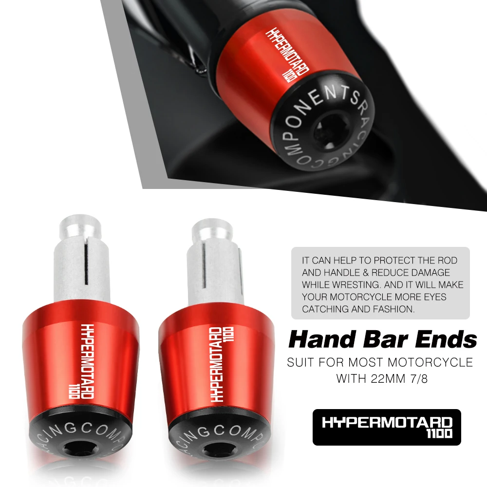 

For DUCATI HYPERMOTARD 1100 Hypermotard Hypermotard1100 Motorcycle Accessories 7/8"22MM Handlebar Hand Grips Handle Bar Ends Cap