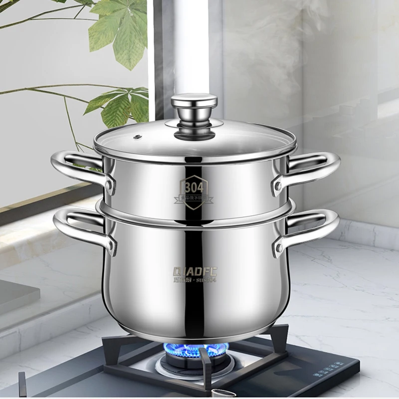 

Boiler Food Steamer Cooker Dumplings Kitchen Double Multifunctional Stainless Steel Rice Roll Defroisseur Home And Kitchen