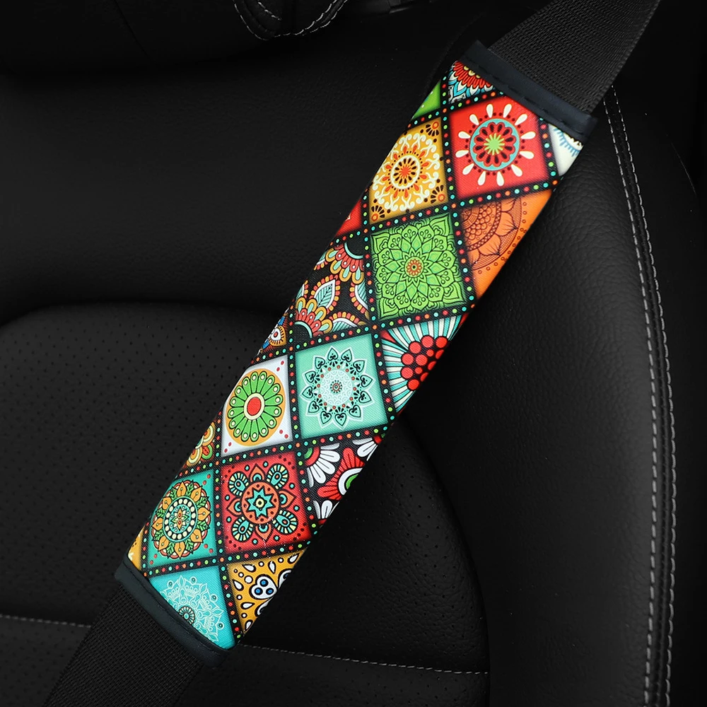 

Car Seat Belt Shoulder Guard Pads Covers Protective Sleeve Bohemian Style Insurance Belt Shoulder Protection Auto Accessories