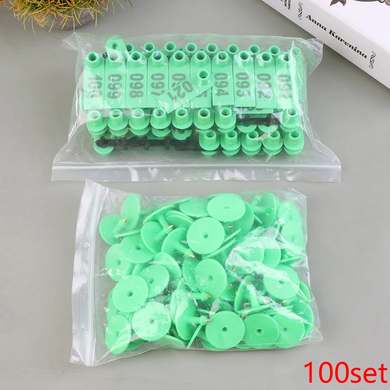 

100 набор ушных бирок для овец, знаки с надписью, серьги для набора текста, идентификационная карта для животных на ферме