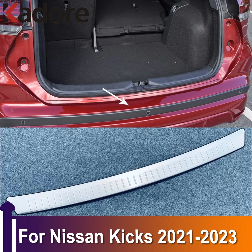

Tail Trunk Scuff Plate Cover For Nissan Kicks 2021 2022 2023 Outer Rear Bumper Pad Protector Trim Car-Styling Stainless Steel