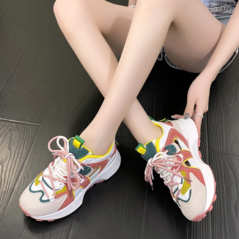 Elegant Woman Shoes With Low Heels Platform Sports Women's Brand Skateboard Sneakers Trends 2023 Sabot Pink Loafer Loafers New