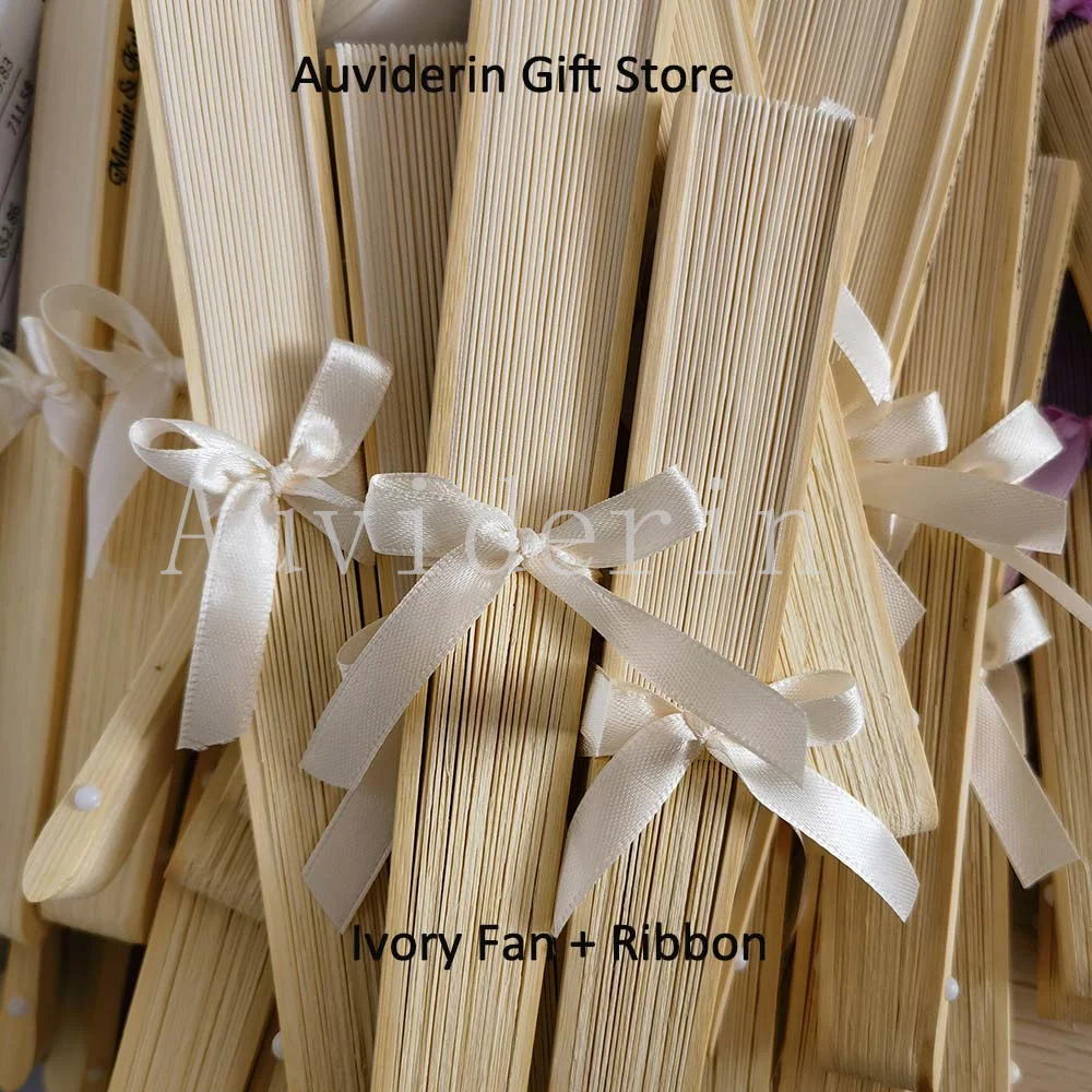 100 шт. ручной веер 110/120 персонализированный складной в тон ленточный бант виде