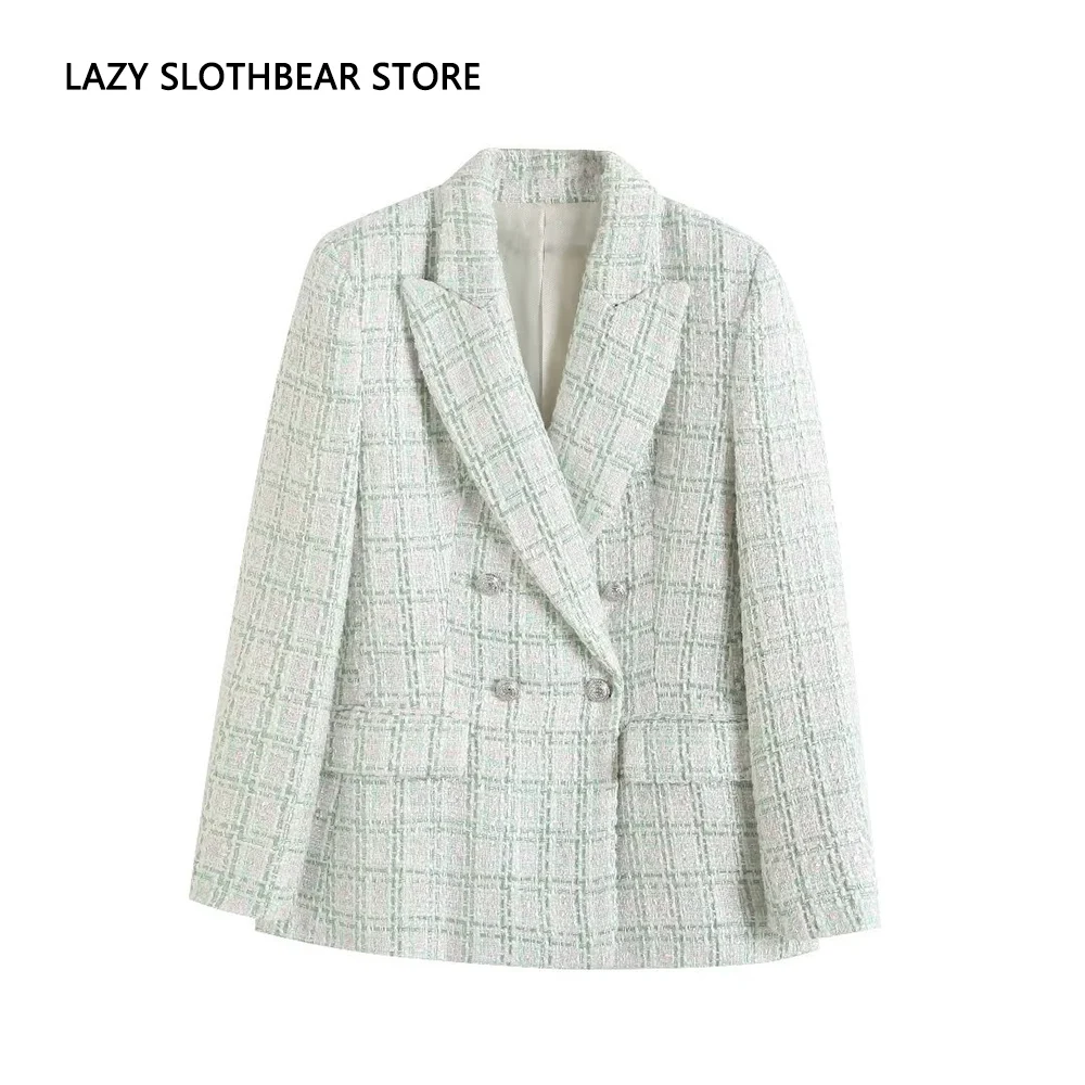

High-quality women's double-breasted casual suit Jacket Office professional formal suit blazer ladies outwear coat
