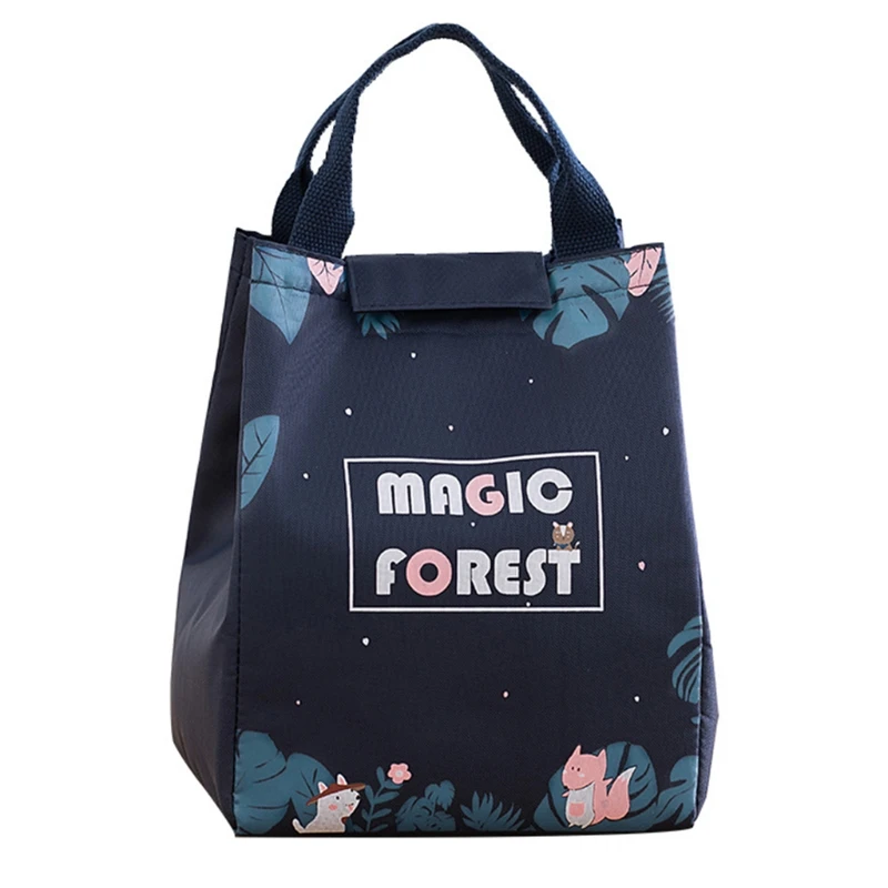 

Portable Printed Lunch Bag Thermal Insulated Lunch Box Tote Cooler Handbag Bento Pouch for Outdoor Camping School Office