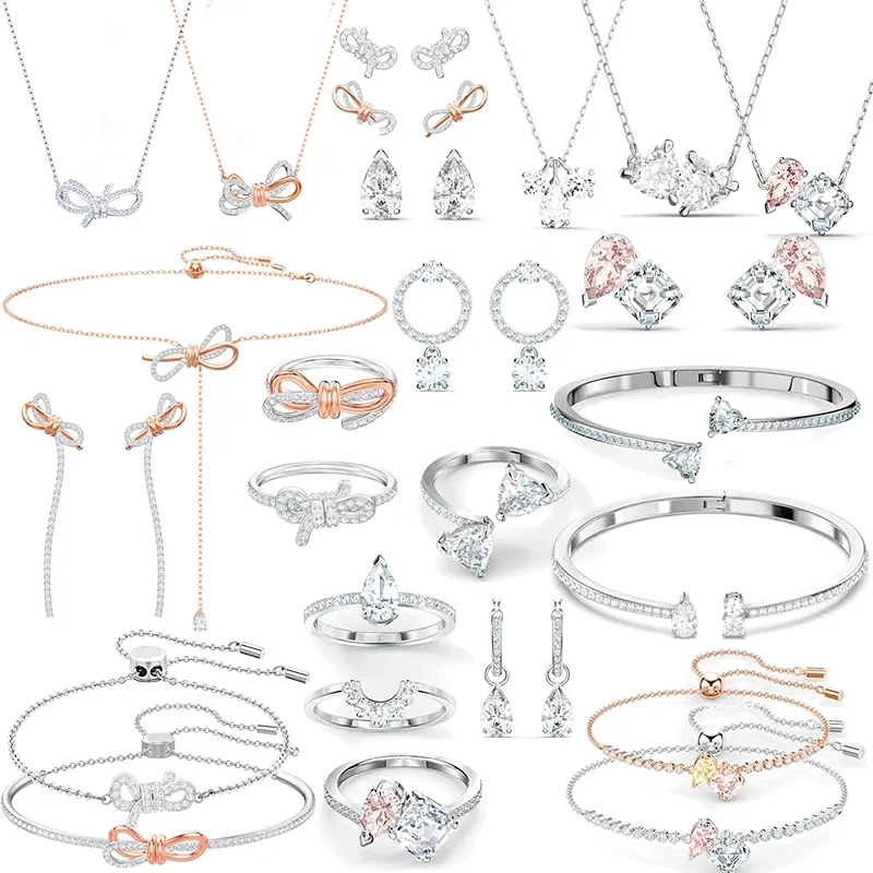 

Swa 2022 Трендовое ожерелье со сверкающими кристаллами, Женские Ювелирные изделия, роскошный бренд, австрийско-технические подвески, Женские Ювелирные изделия