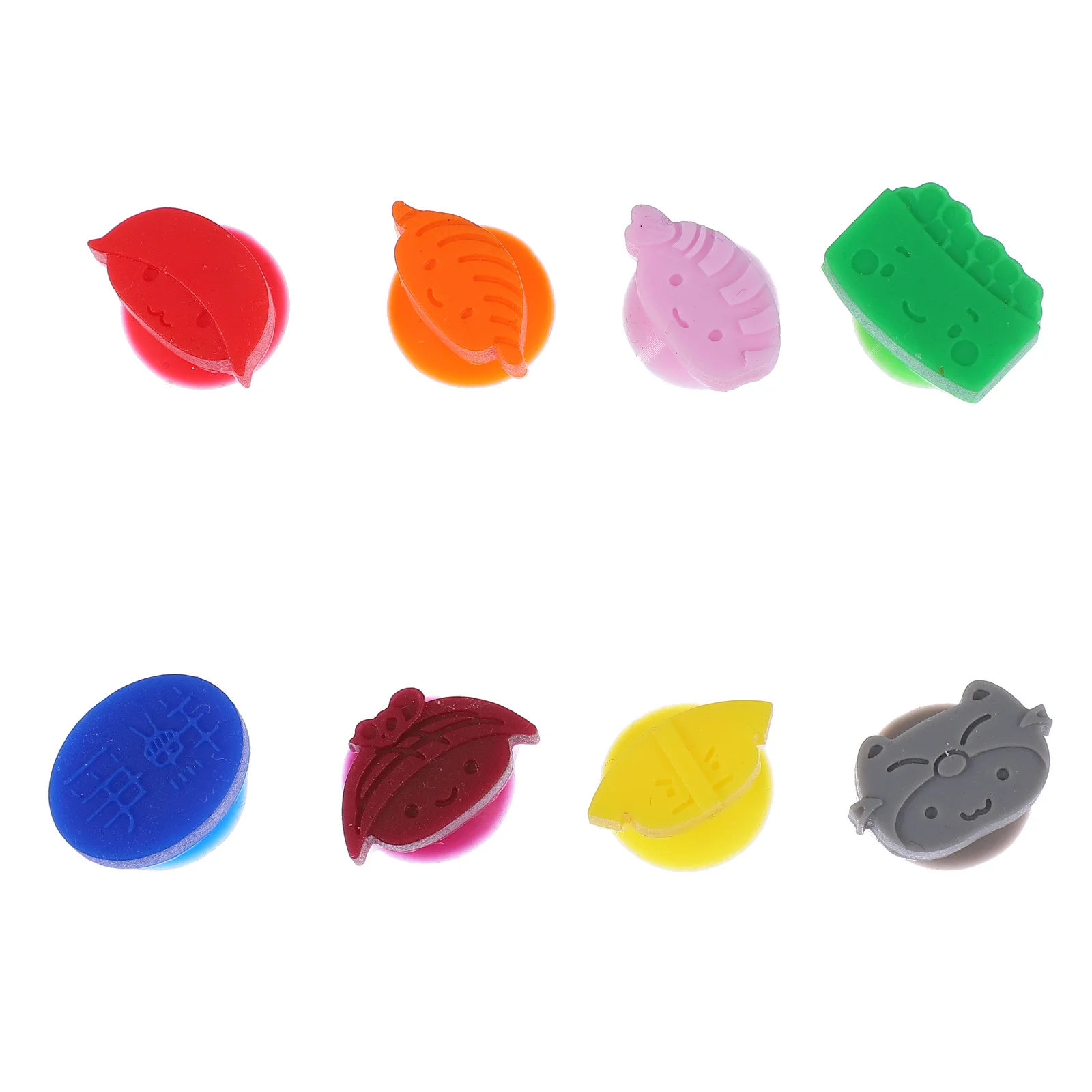 

8pcs Silicone Red Cup Mark Sushi Doll Shaped Glass Charm Random Style