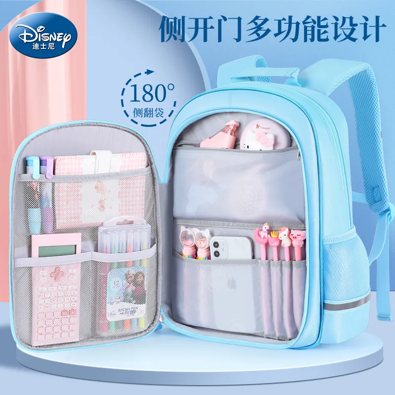 100% original High quality 100% original Disney girls schoolbag, light and comfortable Disney Princess Aisha student backpack