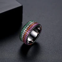 funmode color aaa cubic zirconia ring female european and american ins style fashion new niche creative design fr338