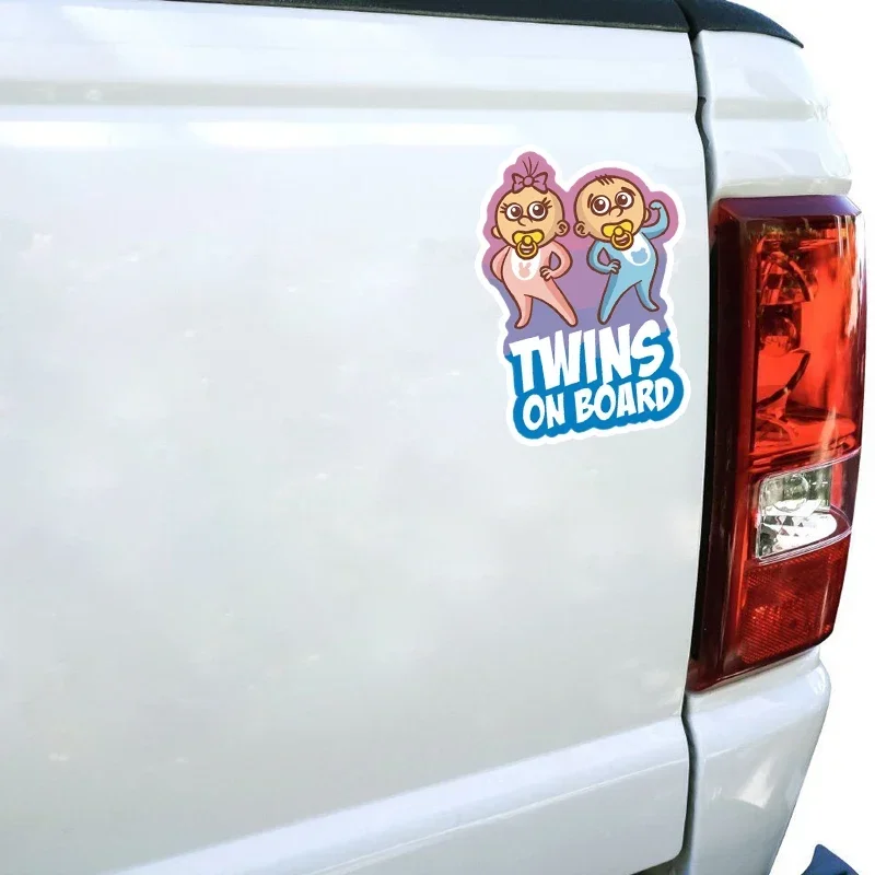 Индивидуальные детские наклейки в виде близнецов на автомобиль цветные