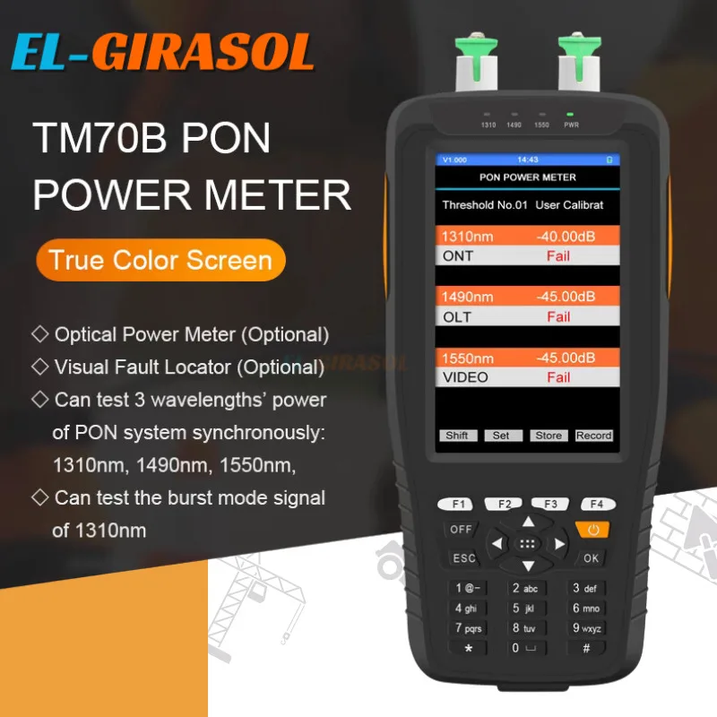 Ручной оптоволоконный измеритель мощности TM70B PON 1310/1490 нм VFL OPM встроенный