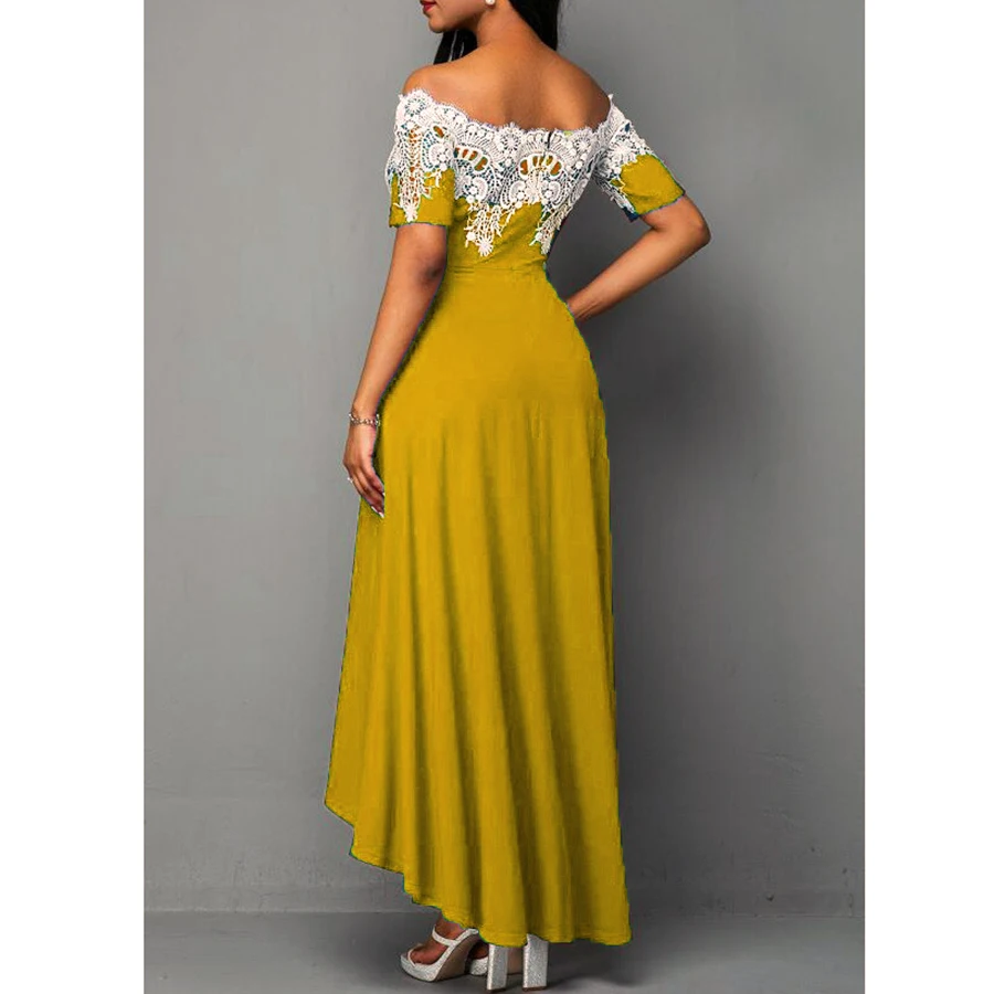 

Sigma Gamma Rho dress Temperament one-shoulder lace stitching irregular dress